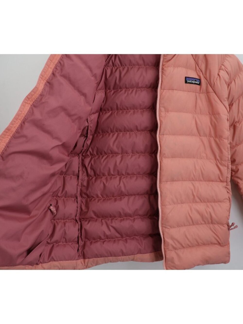 Patagonia Girls Down Sweater Jacket Size Large Pink Full Zip Puffer Outerwear - Picture 13 of 16